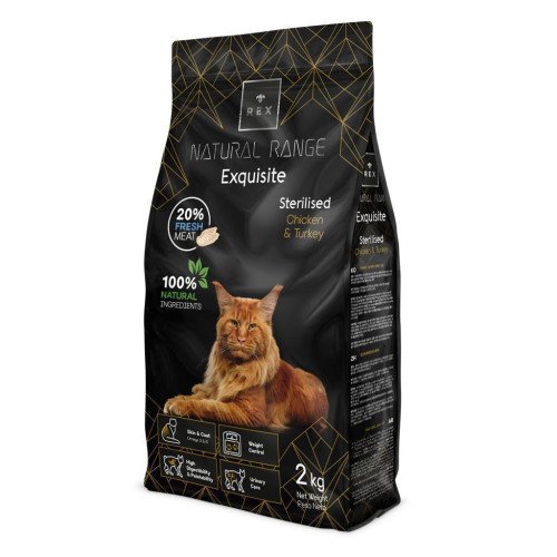 REX adult Sterilised cats food with chicken and turkey 2kg