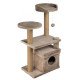 Amazona Cat Playhouse and Scratching Platform - Beige