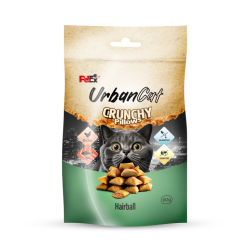 Petex urban cat crunchy pillows filled with chicken & tuna cream - Hairball 60g
