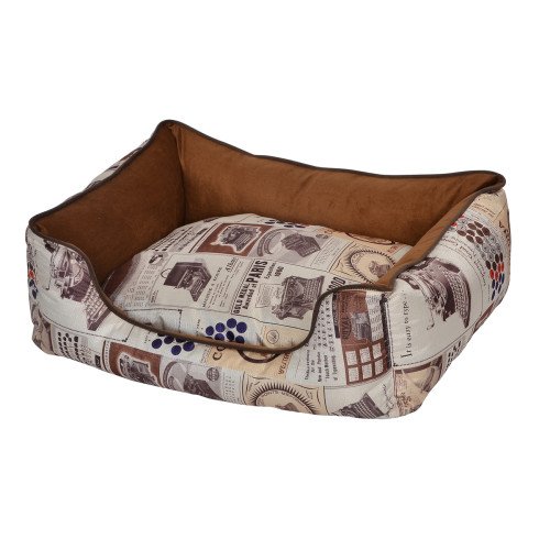 petex illustrated dog bed (Vintage model) Brown color S