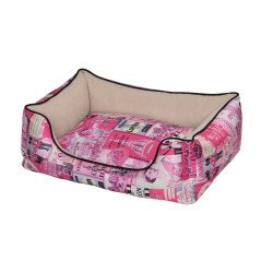 petex illustrated dog bed (Vintage model) Pink color L