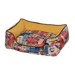 petex illustrated dog bed (Vintage model) Yellow color M