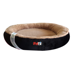 Petex سرير تقويم العظام مستدير للكلاب (اسود)