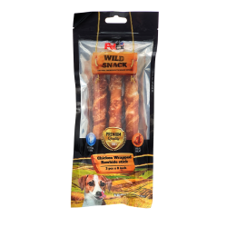Petex 8"Chicken Wrapped Rawhide Twisted Stick
