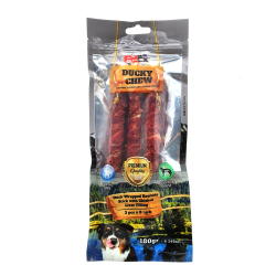 Petex Duck wrapped Rawhide stick with chicken liver filling
