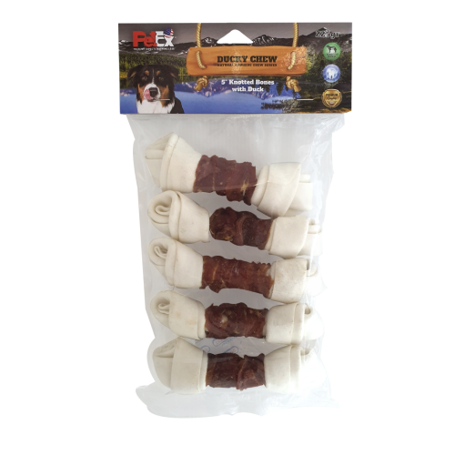 Petex 5" knotted Bone with Duck