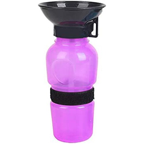 Leak Proof Portable squeeze Water Bottle with Bowl Dispenser for Outdoor Walking / Travel