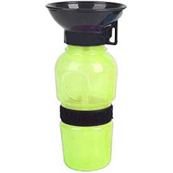 Leak Proof Portable squeeze Water Bottle with Bowl Dispenser for Outdoor Walking / Travel