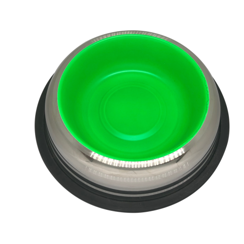 Petex Stainless Steel Bowl with Rubber Bands in a Bright Green Color