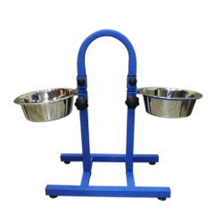 Petex Blue Stand with a pair of stainless steel bowls