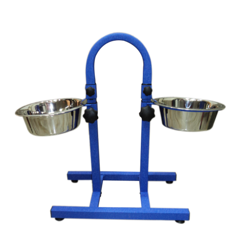 Petex Blue Stand with a pair of stainless steel bowls