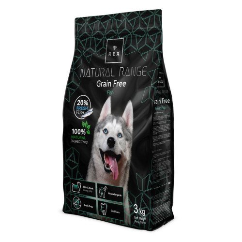 REX adult dogs grain free food with Fish 3KG